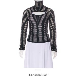 Vintage Dior Cutout Mesh Top